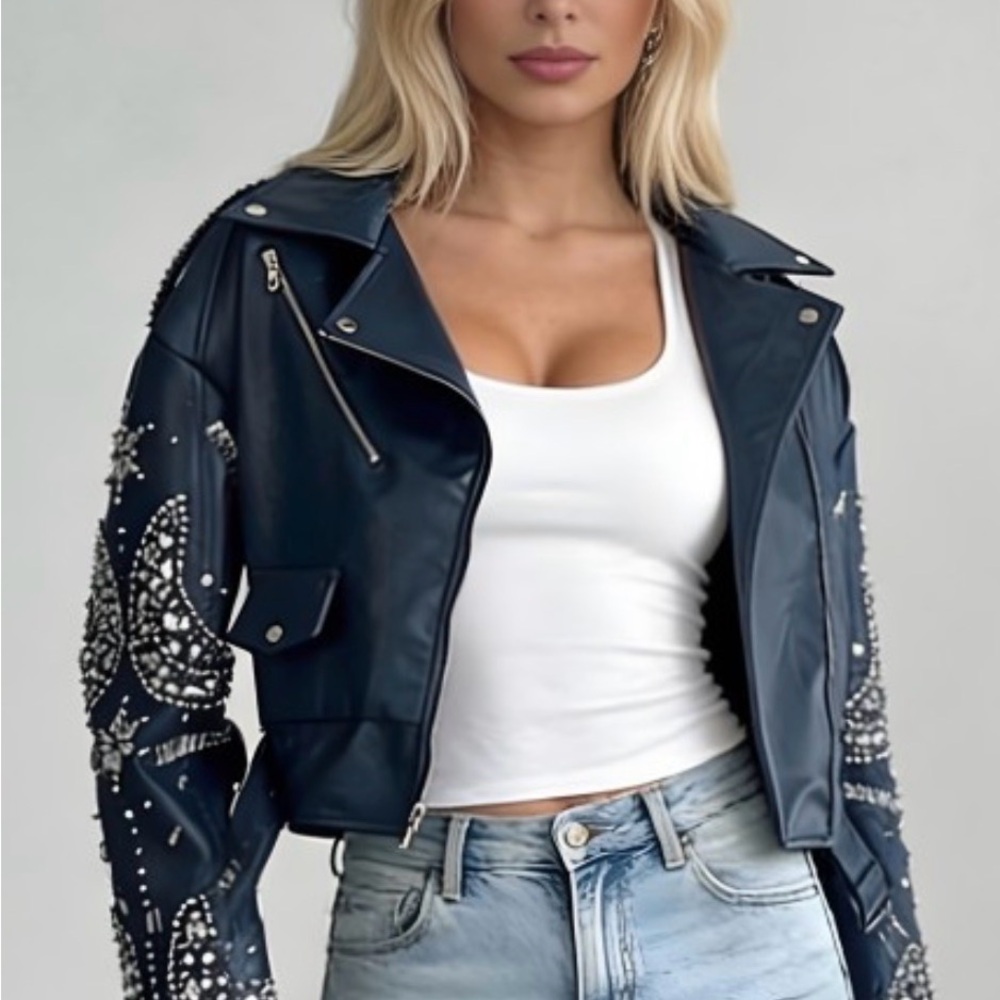 Embellished Navy Jacket